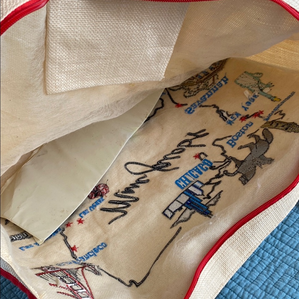 Marc Jacob’s woven Tote Bag with Red Handles - Picture 7 of 8